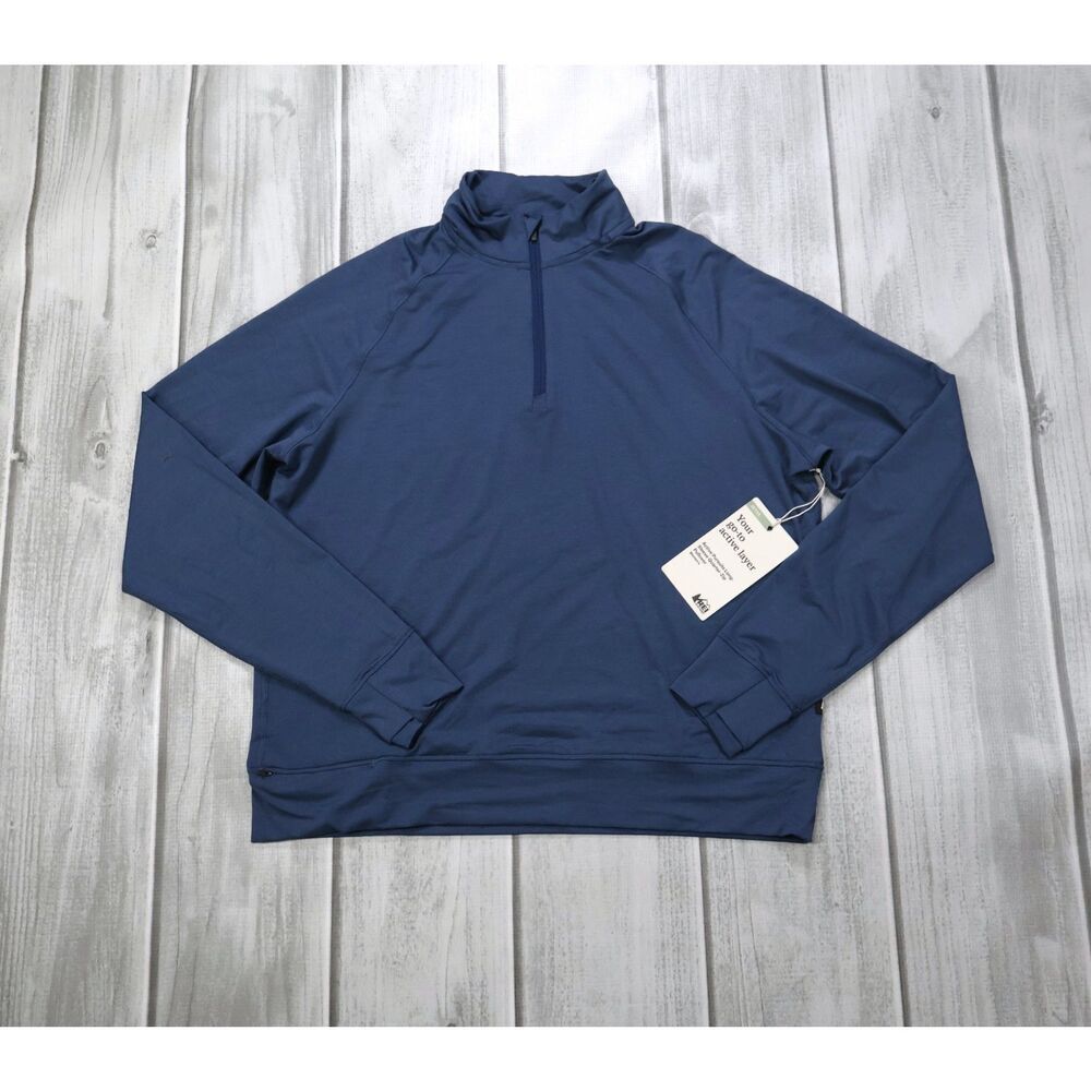 NEW REI Co-op  Active Pursuits Long Sleeve 1/4 Zip Wicking Shirt Women's M Blue